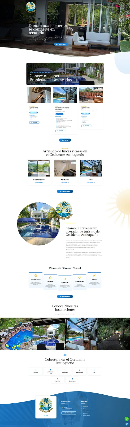 Captura de página completa del sitio web de Glamour Travel