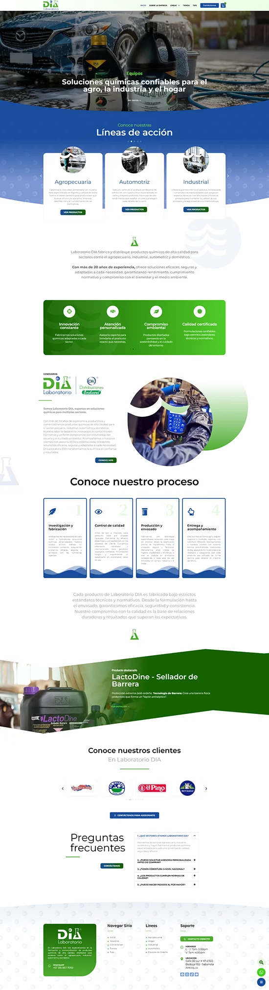 Página de inicio completa de Laboratorio DIA